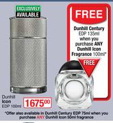 Dunhill Icon EDP 100ml Plus Free Dunhill Century EDP 135ml 