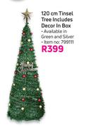 120cm Tinsel Tree Includes Decor In Box