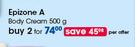 Epizone A Body Cream-2x500g Per Offer