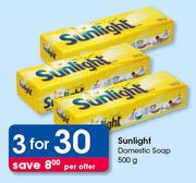 Sunlight Domestic Soap-3x500g Per Offer
