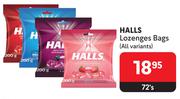 Halls Lozenges Bags (All Variants)-72's