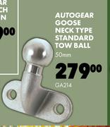 Autogear Goose Neck Type Standard Tow Ball 50mm GA214