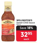 Wellington's Sweet Chilli Sauce-500ml Each