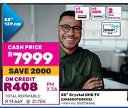 Samsung 139cm (55") Crystal UHD TV UA55DU700KXX