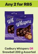 Cadbury Whispers Or Snowball Assorted-For 2 x 200g