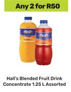 Hall's Blended Fruit Drink Concentrate Assorted-For 2 x 1.25L