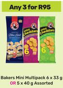 Bakers Mini Multipack 6 x 33g Or 5 x 40g Assorted-For 3