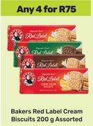 Bakers Red Label Cream Biscuits Assorted-For 4 x 200g