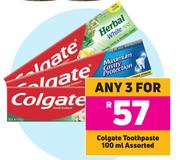 Colgate Toothpaste Assorted-For 3 x 100ml