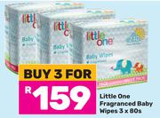 Little One Fragranced Baby Wipes-For 3 x 80's Pack