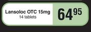 Lansoloc OTC 15mg 14 Tablets