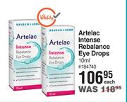 Bausch + Lomb Artelac Intense Rebalance Eye Drops-10ml Each