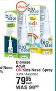 Bionase Adult Or Kids Nasal Spray Assorted-30ml Each