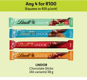 Lindor Chocolate Sticks(All Variants)-For Any 4 x 38g