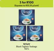Tetley Black Tagless Teabags-For 3 x 102's
