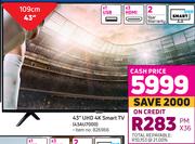 Samsung 43" (109cm) UHD 4K Smart TV 43AU7000