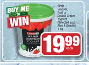 Spar Smooth Fruit Or Double Cream Yoghurt(Selected Excl.Aloe & Seeded)-1Kg Each