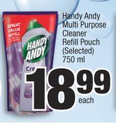 Handy Andy Multi Purpose Cleaner Refill Pouch (Selected)-750ml Each