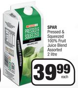 Spar Pressed & Squeezed 100% Fruit Juice Blend Assorted-2L Each