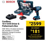 Bosch Cordless 18V Drill Driver & Fisherman's Box