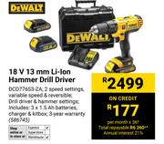 Dewalt 18V 13mm Li-Ion Hammer Drill Driver