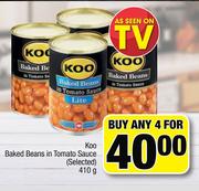 Koo Baked Beans In Tomato Sauce (Selected)-4 x 410g
