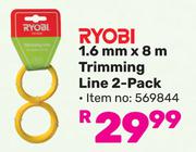 Ryobi 1.6mm x 8m Trimming Line 2 Pack
