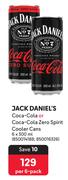 Jack Daniel's Coca-Cola Or Coca-Cola Zero Spirit Cooler Cans-6 x 300ml