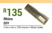 Rhino Diy Black-5m x 4m x 150 Micron