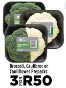 Broccoli, Caulibroc Or Cauliflower Prepacks-For 3