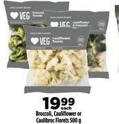 Broccoli, Cauliflower or Caulibroc Florets 500g 