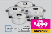 Mainstays 10 Piece Aluminium Cookware Set-Each