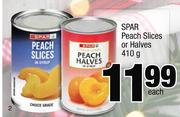 Spar Peach Slices Or Halves-410g Each