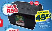 Nu-Ware 15L Storage Container Lock Lid With Wheels