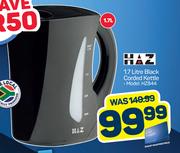 Haz 1.7L Black Corded Kettle HZ844