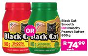 Black Cat Smooth Or Crunchy Peanut Butter-800g Each
