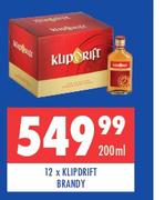 Klipdrift Brandy-12 x 200ml