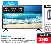 Hisense 80cm (32") Smart HD Ready TV 32A4K