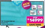 Samsung 190cm (75") Crystal UHD 4K Smart TV
