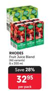 Rhodes Fruit Juice Blend (All Variants)-6 x 200ml Per Pack