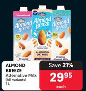 Almond Breeze Alternative Milk (All Variants)-1L Each
