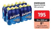 Energade Sports Drink (All Variants)-24 x 500ml