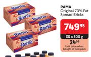 Rama Original 70% Fat Spread Bricks-30 x 500g