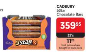 Cadbury 5 Star Chocolate Bars-32's