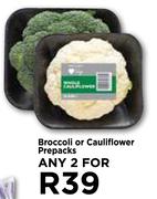 Broccoli Or Cauliflower Prepacks-For 2