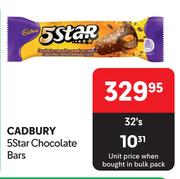 Cadbury 5 Star Chocolate Bars-32's