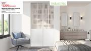 Wardrobe Sliding Door Industrial White H250cm x W61cm 81445145-Per Door Panel