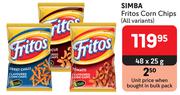Simba Fritos Corn Chips (All Variants)-48 x 25g