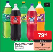 Sparletta Or Twist Soft Drink (All Variants)-6 x 2L