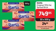 Rama Original 70% Fat Spread Brick-30 x 500g